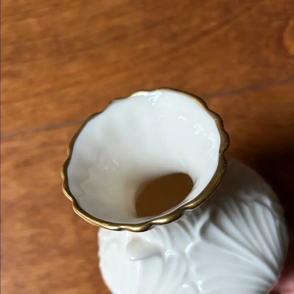 Lenox Elfin Collection Footed Bud Vase, Cream Porcelain with 24k Trim